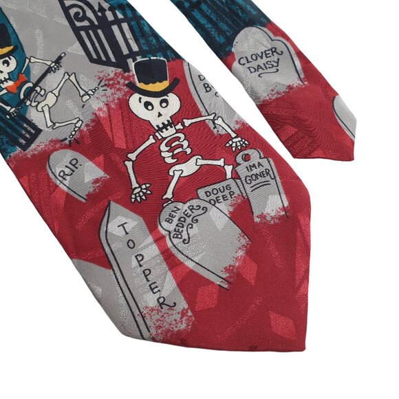 Celebrations By Hallmark Mens Necktie Tie Skeleton Halloween Work Office Gift - Picture 3 of 6